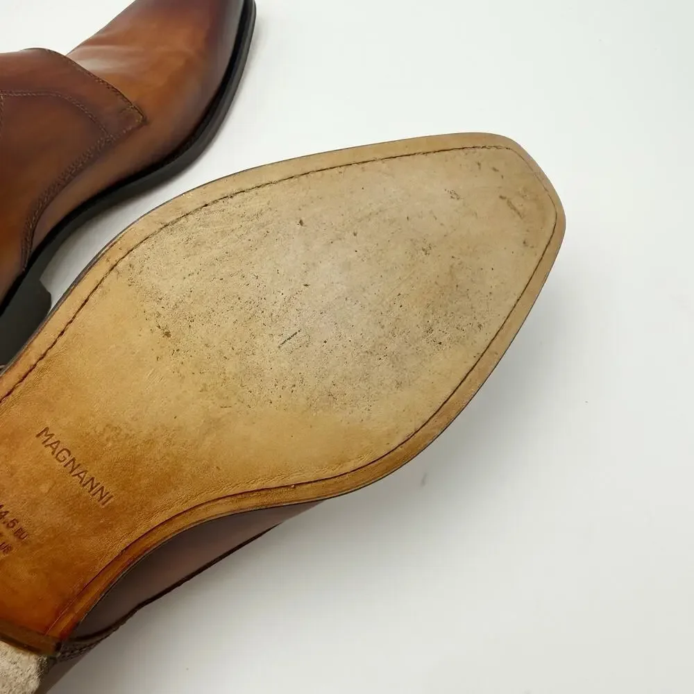Magnanni Mens Marco ll Dress Monk Shoes US 11.5 Brown Leather EUC